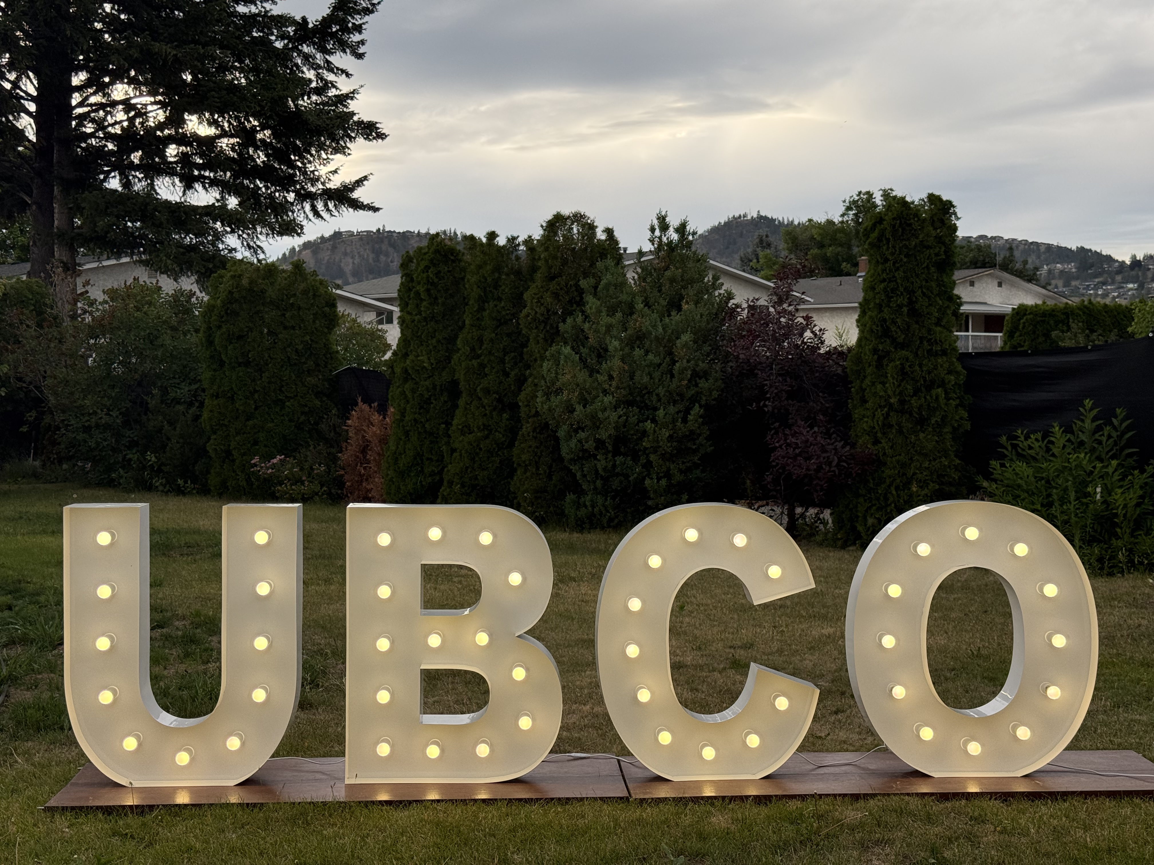 UBCO light-up marquee letters