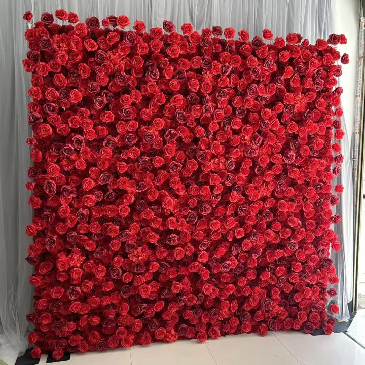 Red rose flower wall backdrop 8x10 ft